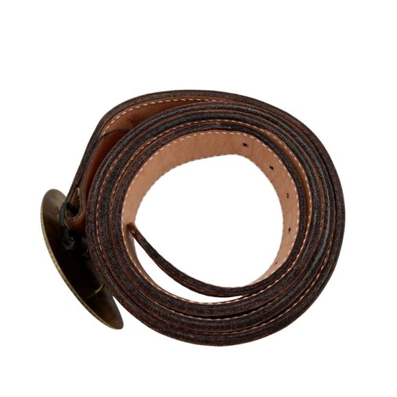 Size 66 Mens Belt Lone Star Buckle on Tooled Leather Belt Nubuck Floral - Picture 5 of 11